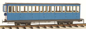 4 axle 15 window closed platform coach, blue